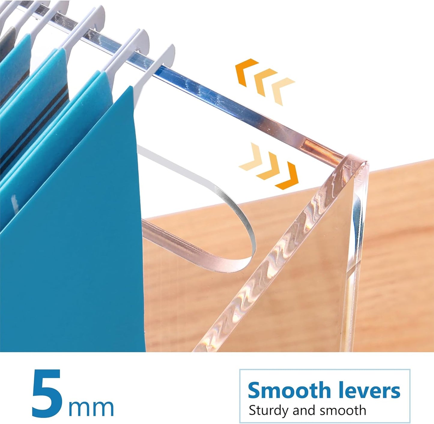 Acrylic File Folder Organizer, Clear Hanging File Organizer Box for Letter Size, Desktop File Holder with Handles, Slim Filing Storage Box for Desk Office Home Work -1 Pack