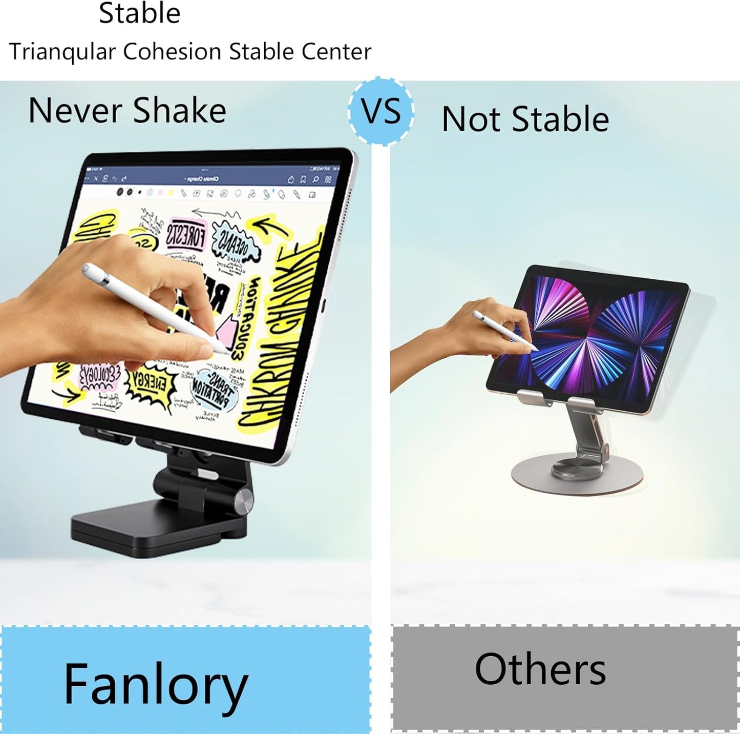 Fanlory Folding Cell Phone Stand,Laptop Stand, Adjustable Height and Angle Foldable Cell Phone Stand Holder for Desk, Taller iPhone Stand Compatible with 4-11" Smartphones Tablet Laptop,Gift for Mom