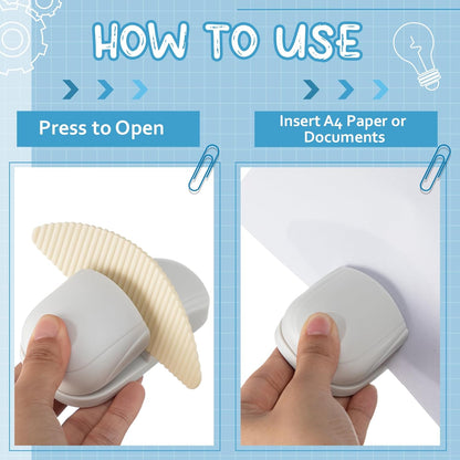 Faccito 3 Pcs Paper Holder Stand for Typing Non-Slip Mat Desktop Folder Document Holder with Anti-Slip Pads Portable Copy Stand Desktop Clamp for A4 Paper Office Reading (White,Blue,Red)