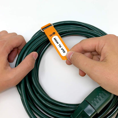 Wrap-It Storage Cinch-Straps, 5" 20 Pack (Red), Features Metal Buckle and Write on Label for Easy Cord Identification and Cable Management, Reusable Multi-Purpose Securing Cinch Straps