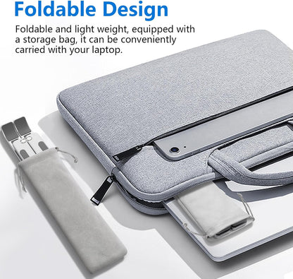 Laptop Stand for Desk, Aluminum Metal MacBook Stand，Computer Riser for Desk, Portable Foldable Adjustable Notebook Holder, Compatible with 10-15.6 Inch Laptops, iPad, Silver.