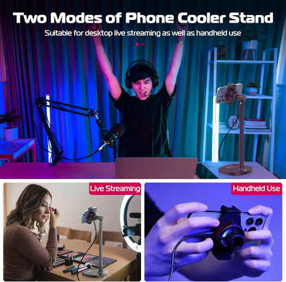 ULANZI Cell Phone Stand Mount for Desk, Vijim HP004 Adjustable Height & Angle Phone Holder, 360 Degree Rotating Desktop Phone Stand Compatible with iPhone, Samsung and All Phones