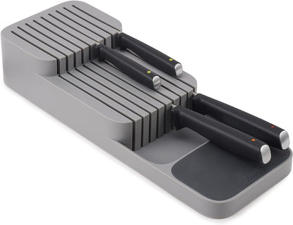 Joseph Joseph DrawerStore Knife Organizer, holds up to 9 knives, Kitchen Organization & Drawer Storage – Compact, Gray