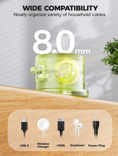 9 Pack Magnetic Cable Clips - gliship [Upgraded 360° Rotatable] Cord Organizer, Strong Magnetic Cord Holder, Adhesive Wire Keeper, Phone Cord Holder, Nightstand Wire Keeper Desk Decor, Tidy Helper