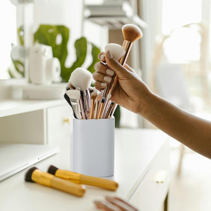 Pen Holder, 2 Pack Pencil Holder for Desk,Ceramic Pencil Cup Desk Organizer, Makeup Brush Holder Cute, Stationery Accessories for Office, School, Home (Matte white)
