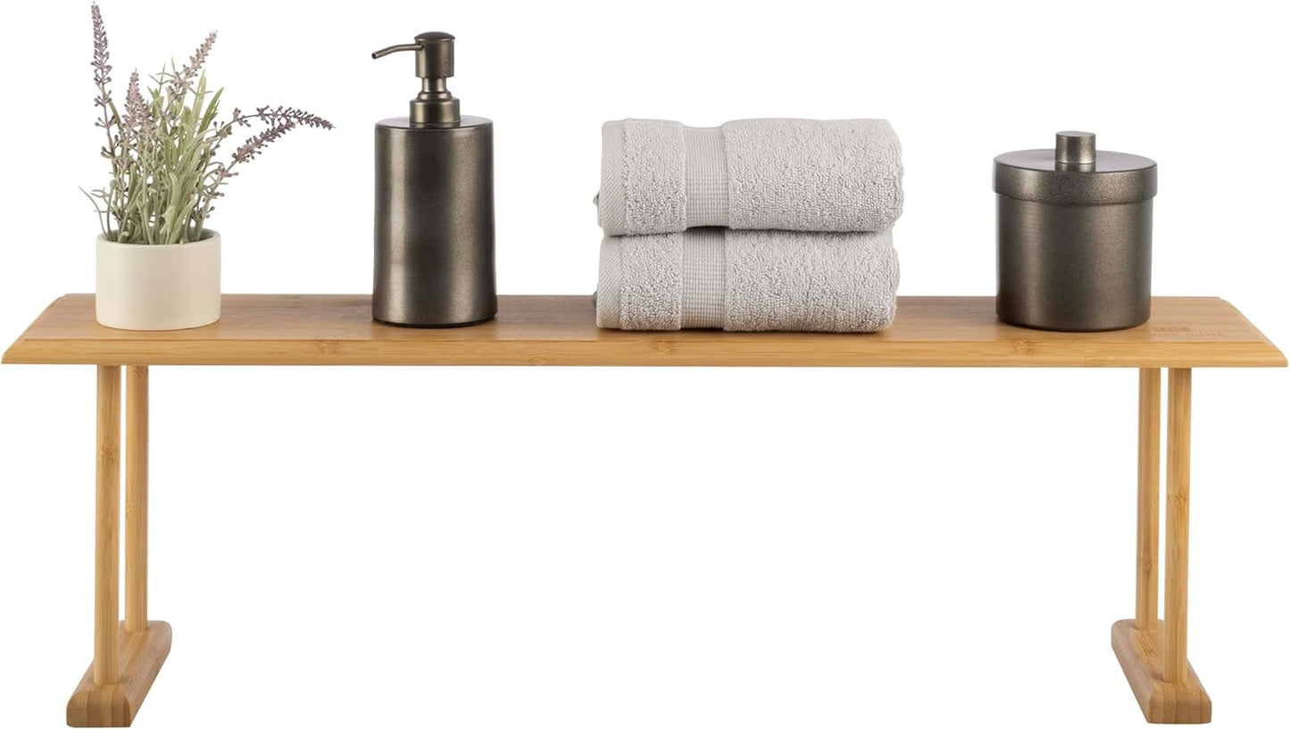 Bamboo Sink Shelf - Countertop Organizer Kitchen, Bathroom, Bedroom, Office - Space-Saving Storage for Soap, Sponges, and Cleaners by Lavish Home