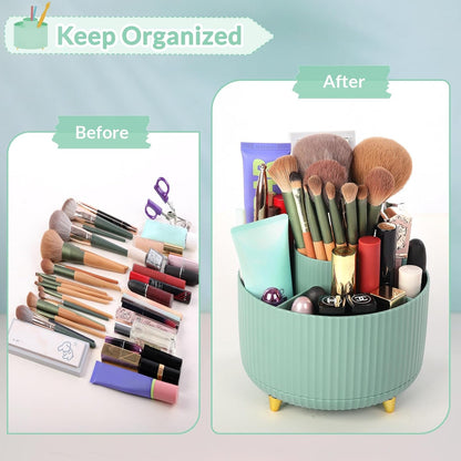 SKYDUE 360 Rotating Purple Pen & Art Supply Organizer - 5 Slot Desk Organizer for Office, School, Home