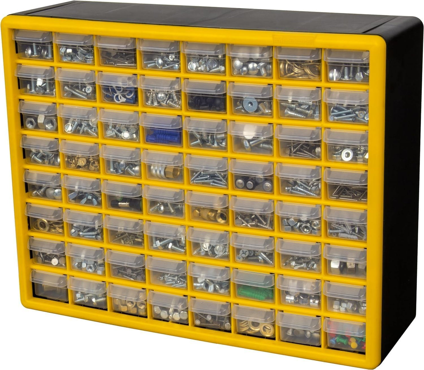 Akro-Mils 24-Drawer Plastic Drawer Storage Cabinet for Garage Organization, Bead Organizer, Building Bricks Storage, Teacher Toolbox, Makeup Organizer, 20" W x 6" D x 16" H, 10124 Black