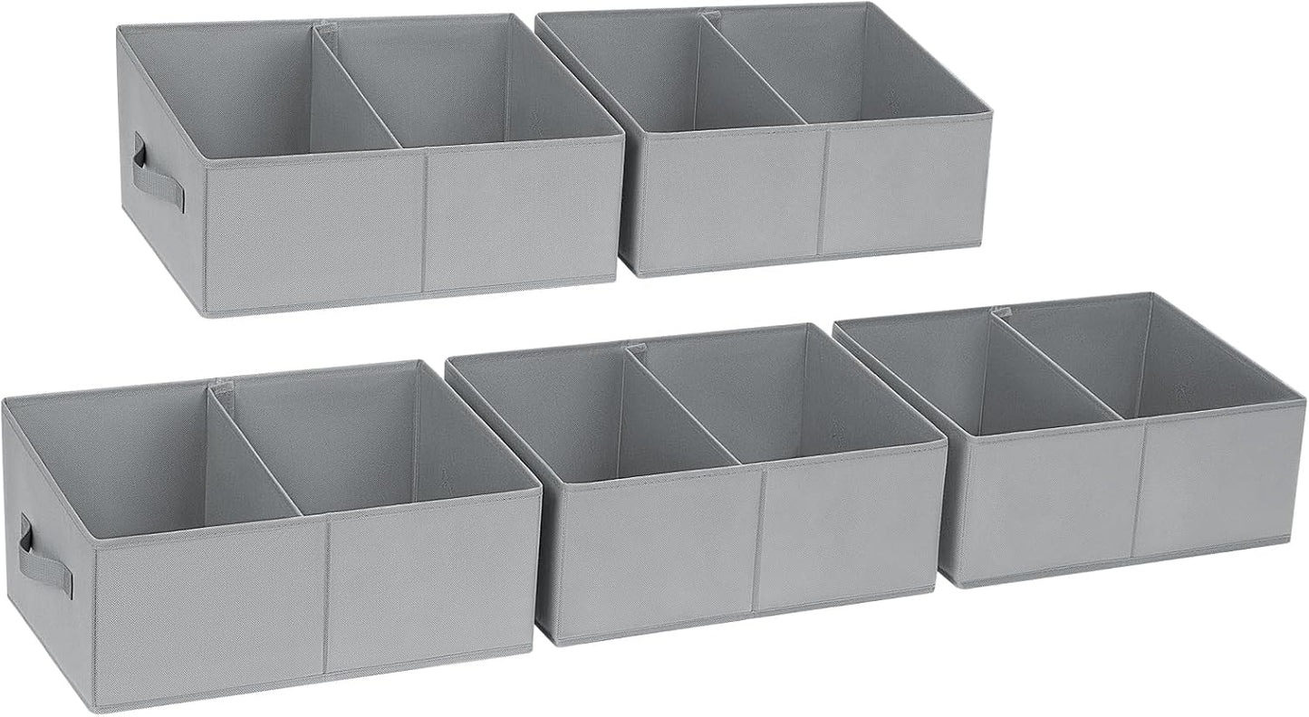 DIMJ Closet Storage Bins, 6 Pack Storage Baskets for Shelves, Foldable Closet Organizer with Handle, Linen Closet Organizers and Storage for Clothes, Toys, Towel, Books (Black)