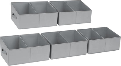 DIMJ Closet Storage Bins, 6 Pack Storage Baskets for Shelves, Foldable Closet Organizer with Handle, Linen Closet Organizers and Storage for Clothes, Toys, Towel, Books (Black)