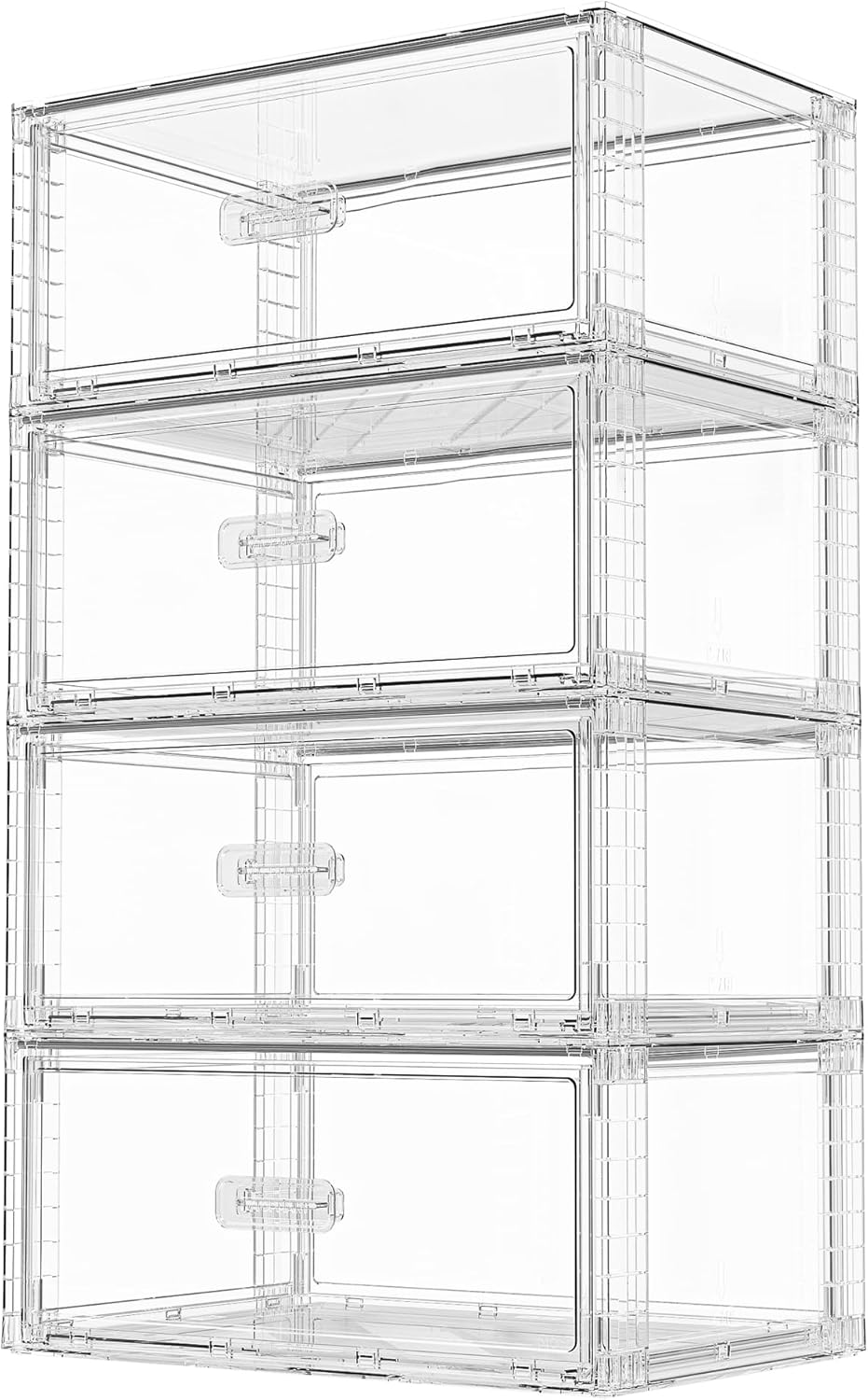 Vtopmart 2 Pack Large Clear Stackable Storage Drawers 27QT, Easily Assemble Plastic Closet Storage Bins, Dust-Proof UnderBed Organizer for Clothing, Sweater Organization