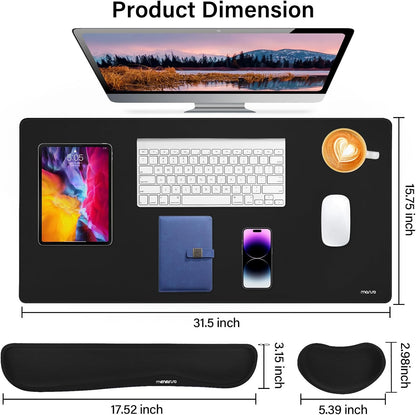 MOSISO Keyboard Mouse Pad Set, Gaming Mouse Pad&Keyboard Wrist Rest&Wrist Rest, Ergonomic Wristrests with Memory Foam Home Office Easy Typing Cushion Non-Slip Mousepad, Purple