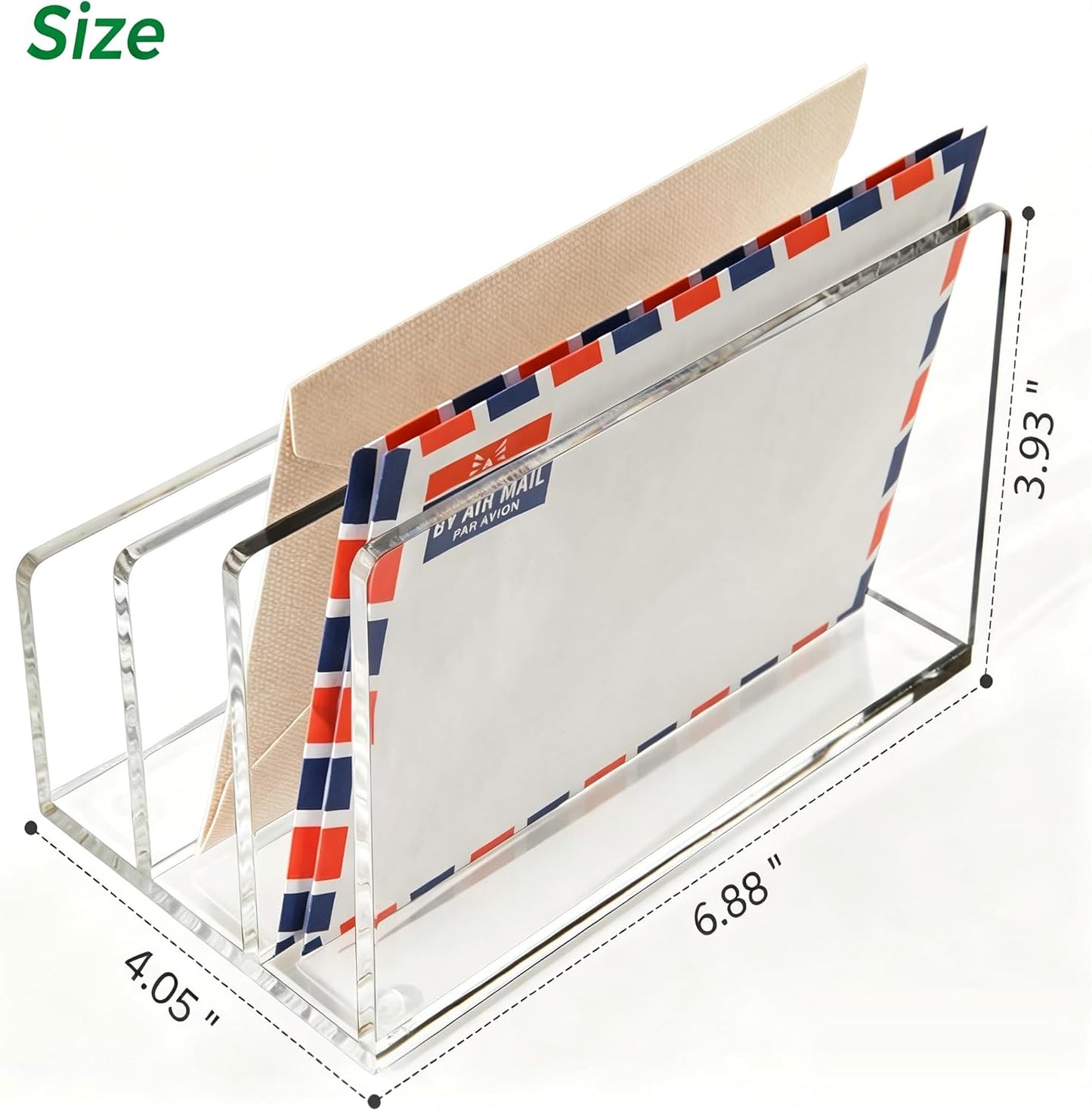 Clear Acrylic Desk Organizer – 3 Compartment Mail Holder & Letter Sorter for Office, Bills, Documents, Notebooks, Letter Tray – Modern Vertical File Rack for Home, Desk File Holder