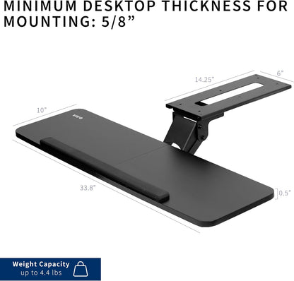 VIVO Adjustable Computer Keyboard & Mouse Platform Tray Ergonomic Under Table Desk Mount Drawer Underdesk Shelf (MOUNT-KB03B)