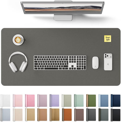 YSAGi Leather Desk Protector, Office Mat, Large Mouse Mat, Non-Slip PU Leather Blotter, Laptop Pad, Waterproof Writing Pad for Office and Home (Light Pink, 23.6" x 13.8") - Colors B