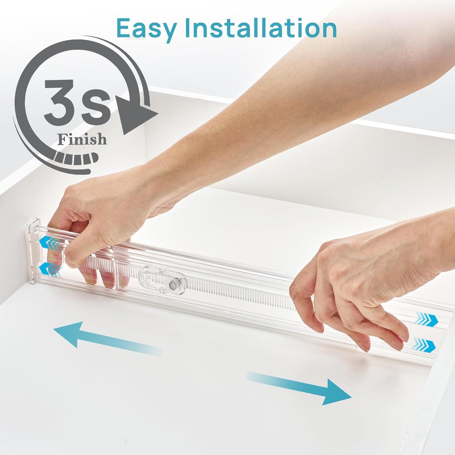Vtopmart 8 Pack 6" Tall Upgrade Drawer Dividers for Big and Deep Drawer, 12.8"-22.3" Adjustable Expandable Dresser Drawer Organizer, Clear Plastic Separators for Dresser, Baby Supplies, Kitchenware