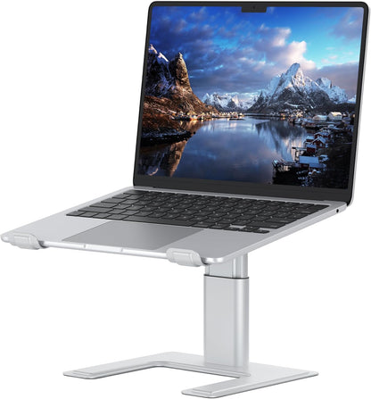 ALASHI Laptop Stand for Desk, Computer Stand Adjustable Height, Ergonomic Notebook Laptop Riser, Aluminum Metal Holder Compatible with 10 to 17.3 Inches Notebook PC Computer, Black