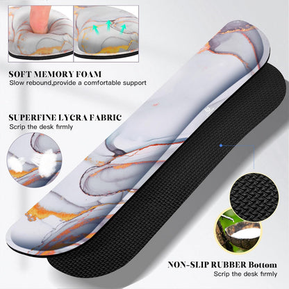 Gimars Upgrade Enlarge Silky and Superfine Fabric Gel Memory Foam Keyboard Wrist Rest Set, Ergonomic Keyboard Mouse Wrist Support for Typing Pain Relief, Comfort for Office, Gaming, Computer
