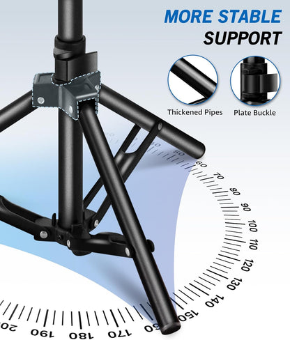 Lusweimi Projector Stand Tripod, 56 Inch Height Adjustable Laptop Stand with 16x11 Inch Tray, Portable Projector Mount, Stable Tall Tablet Floor Stand for Office, Home, Outdoor, Studio and DJ Racks