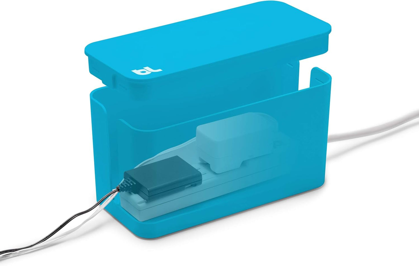 Bluelounge CableBox Mini Cable Management with Small Surge Protector, Black (CBM-BL)