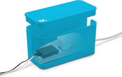 Bluelounge CableBox Mini Cable Management with Small Surge Protector, Black (CBM-BL)