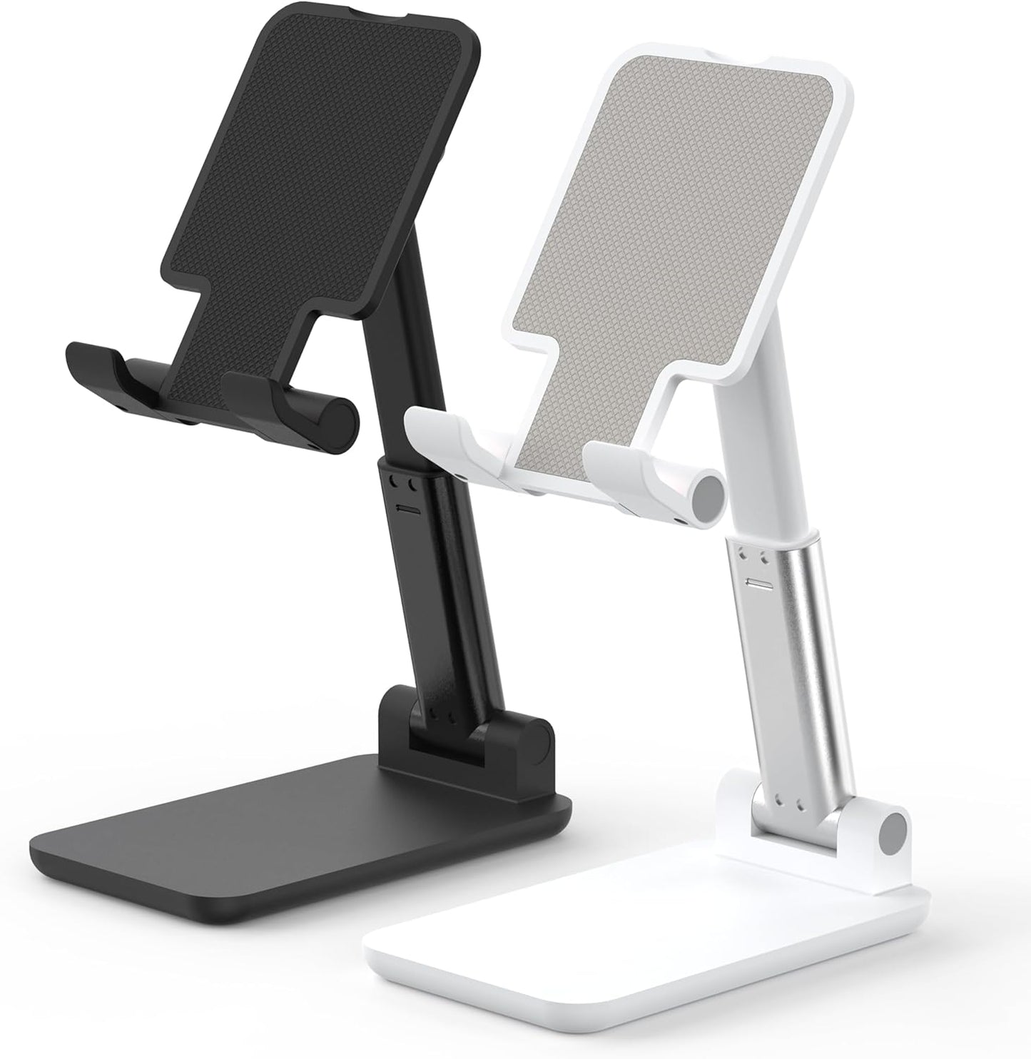 Cell Phone Stand, Adjustable Angle and Height Cell Phone Holder for Desk, Foldable and Portable, Anti-Slip Silicone Pad, Compatible with All Mobile Phones and 4-8 Inch Devices, Pink