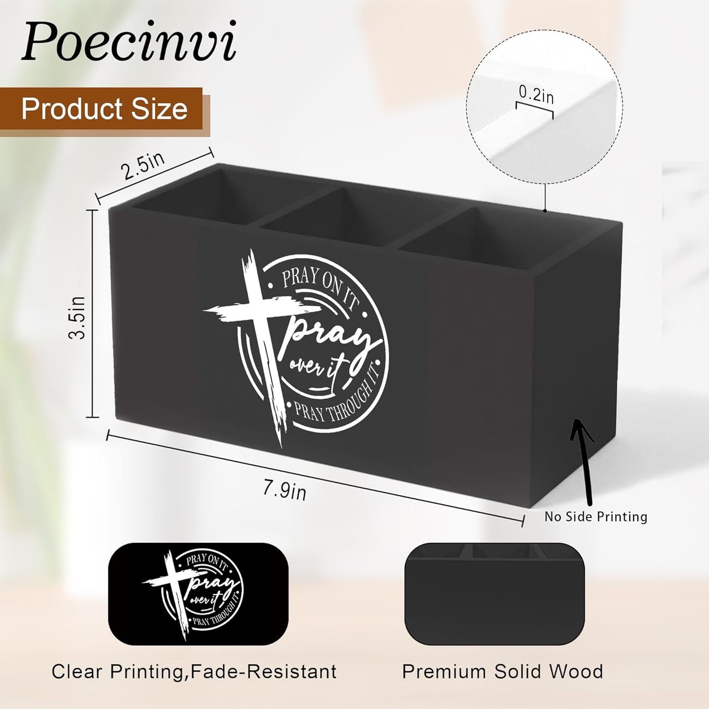 Blue Coquette Bow Pen Holder for Home Office Desk, Girly Office Decor, Preppy Blue Ribbon Bow Aesthetic Wooden Box Sign Pencil Holder for Desk Shelf Organizer