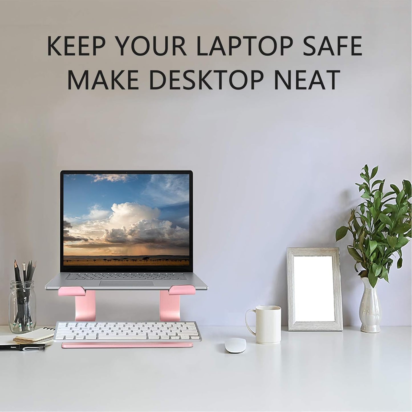 Urmust Adjustable Laptop Stand for Desk Aluminum Computer Stand for Laptop Riser Holder Notebook Stand Compatible with MacBook Air Pro Ultrabook All Laptops 11-17 inch (Black)