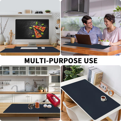 Bloss Leather Desk Pad and Keyboard Wrist Rest, Large Mouse Pad + Keyboard Pad+Mouse Wrist Support, Non-Slip Desk Mat Protector for Office, Home(31.5×15.7 Inches,Beige)