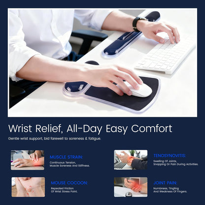 Ospelelf Mouse Pad with Wrist Rest and Ergonomic Gel Keyboard Hand Wrist, Support for Typing Gaming, Relieve Wrist Pain, Cool & Easy to Clean, for Office, Programmer, Home Computer Use, Pink