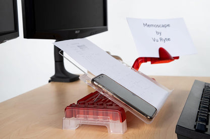 MemoScape Adjustable in-Line Document Holder for Typing | Reduces Neck Strain, Improves Focus, Boosts Desk Organization, and Workflow | Paper Holder Stand for Desk and Home Office - Black (VUR 2060)