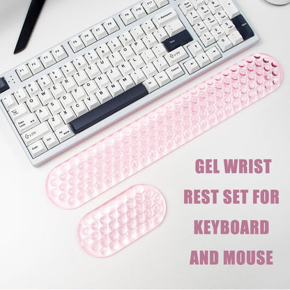 Ergonomic Gel Keyboard and Mouse Wrist Rest Set – Pink Wrist Rest for Computer Keyboard 75% 80%, Comfort & Support for Typing and Gaming