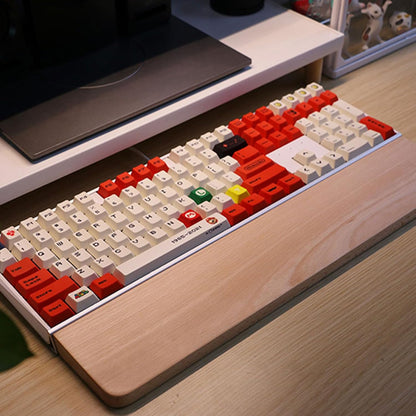 HomeDo Wooden Wrist Rest for Mechanical Keyboards, Support pad for Palm, Ergonomic Rest for Typing and Gaming,Palm Rest,Hand Rest (Beech,14.17”x3.15”(87 Key 80%))
