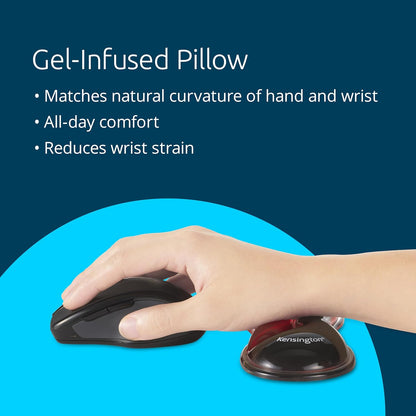 Kensington Slim Duo Gel Wrist Rest for Low Profile Keyboard, Wrist Pad for Keyboard, Ergonomic Wrist Pad for Computer, Non-Skid Computer Pad with Wrist Support, Blue K62441WW, 19" x 3.7"x 0.7”