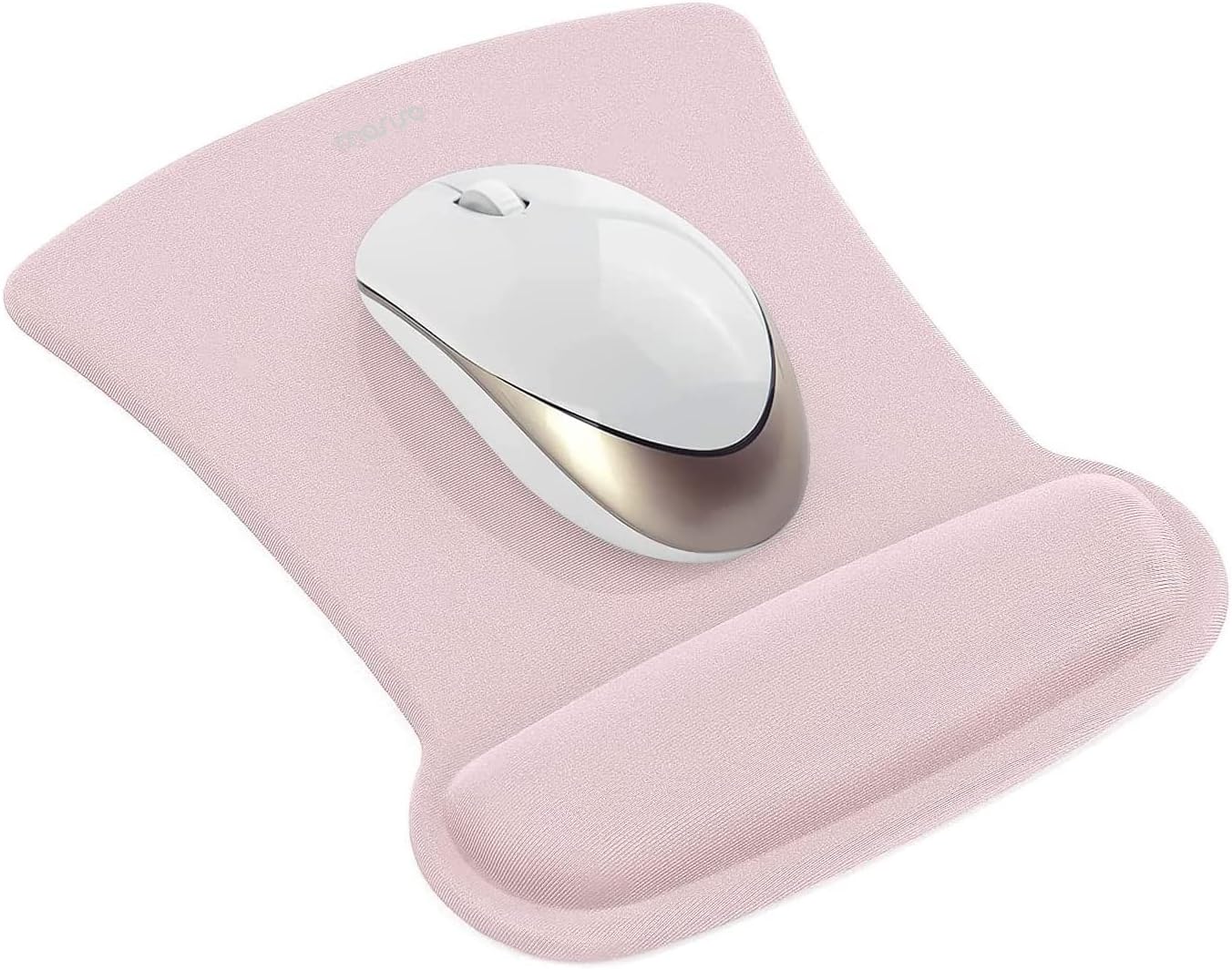 MOSISO Wrist Rest Support for Mouse Pad & Keyboard Set, Ergonomic Mousepad Non-Slip Base Home/Office Pain Relief & Easy Typing Cushion with Neoprene Cloth & Raised Memory Foam, Apricot