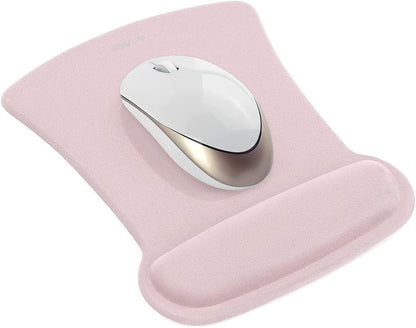 MOSISO Wrist Rest Support for Mouse Pad & Keyboard Set, Ergonomic Mousepad Non-Slip Base Home/Office Pain Relief & Easy Typing Cushion with Neoprene Cloth & Raised Memory Foam, Apricot