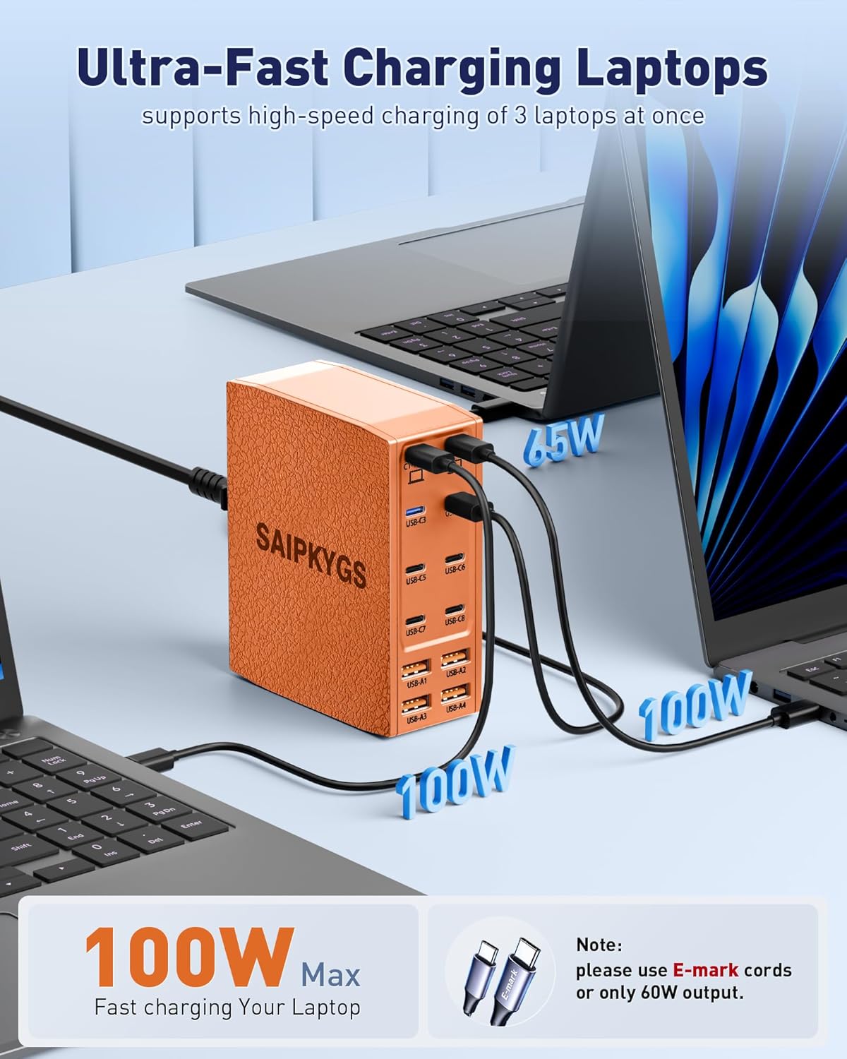 USB Charging Station (900W),12-Port USB C Charger Block with Dual 100W PD USB-C Fast Charging Station Hub for MacBook Pro/Air/All iPad Phone 17/16 15/14/13/Pro Max/Samsung Galaxy Note (Black)