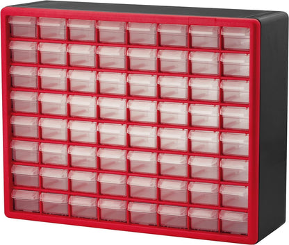 Akro-Mils 24-Drawer Plastic Drawer Storage Cabinet for Garage Organization, Bead Organizer, Building Bricks Storage, Teacher Toolbox, Makeup Organizer, 20" W x 6" D x 16" H, 10124 Black