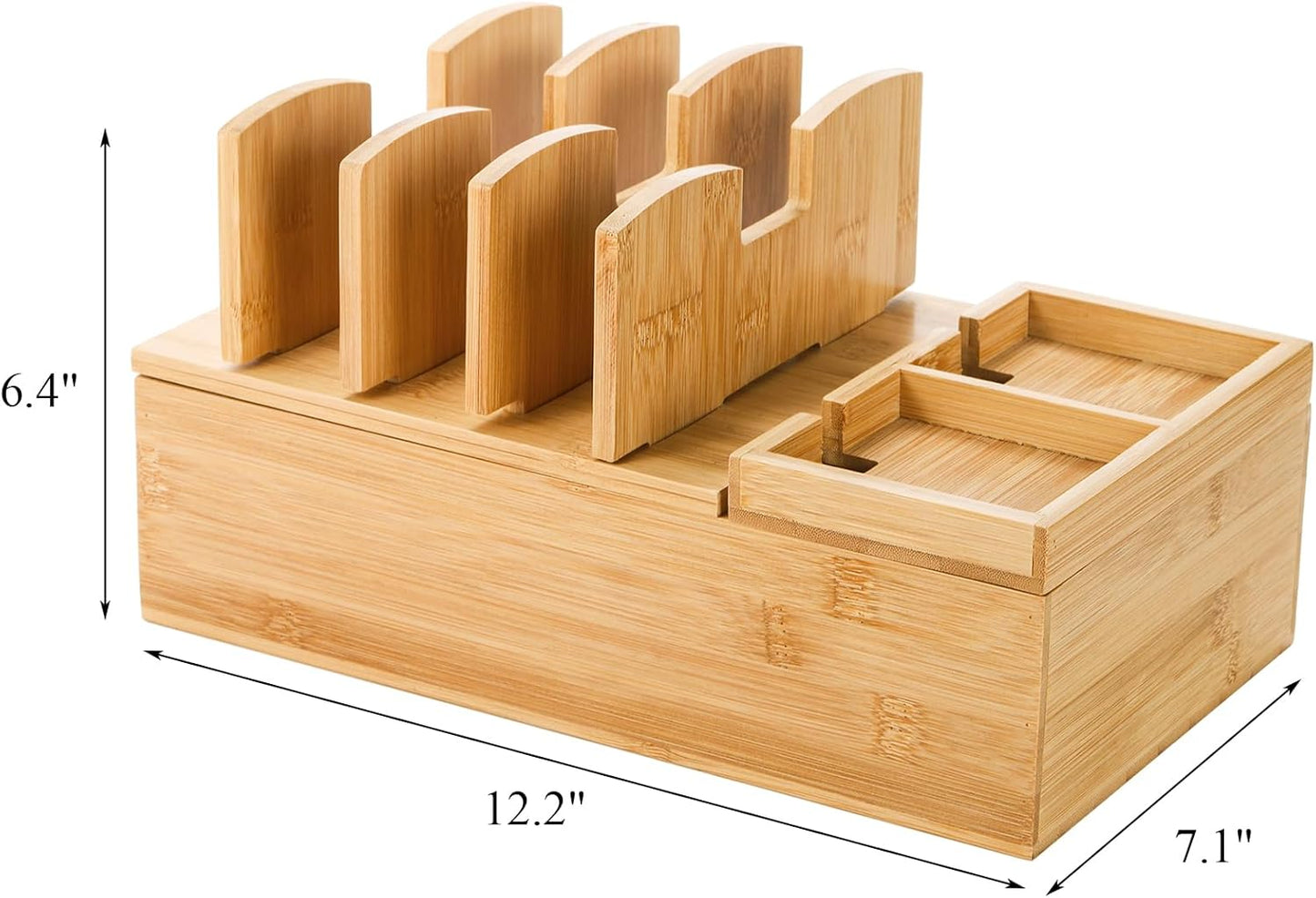 Fasmov Bamboo Charging Station, Charging Stand for Multiple Devices, Electronic Device Desktop Dock Stations Organizer, Cell Phone Docking Stations for Multi Laptop, Tablets, IPads, Watch, Earbuds
