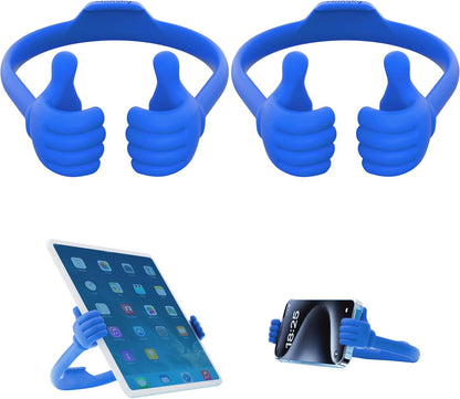HONSKY 3361942 Cute Thumbs Up Adjustable Tpu Flexible Mobile Cell Phone Tablet Computer Display Stand Holder for Bed Desk - Blue and Black