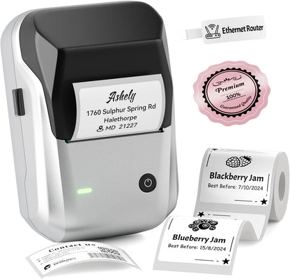 NIIMBOT B1 Label Maker Machine with Tape, 2 Inch Portable Label Printer, Bluetooth Thermal Label Printer with Multiple Templates for Small Business,Office,Home,School (Blue, 1 Printer+1 Roll Label)