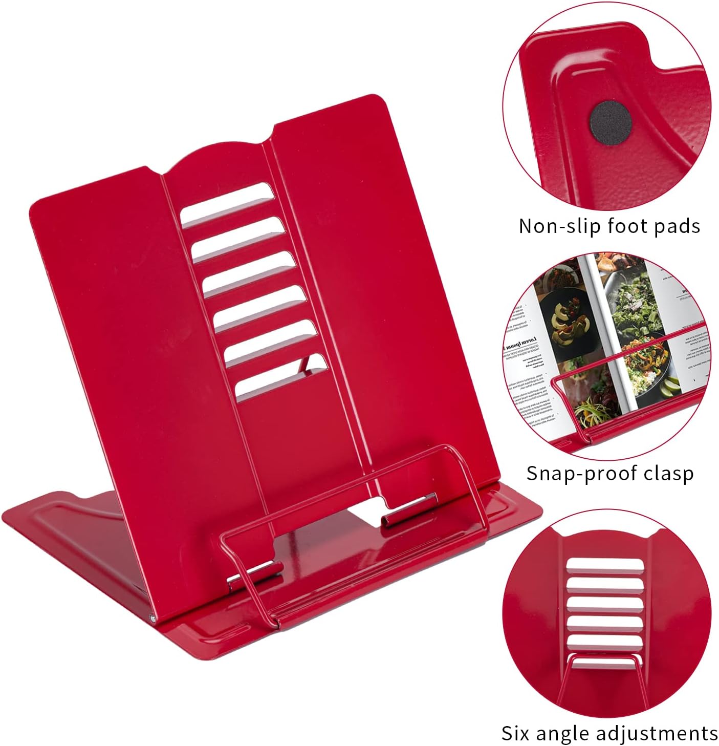 Camelmother Metal Book Holder Adjustable Book Stand for Reading