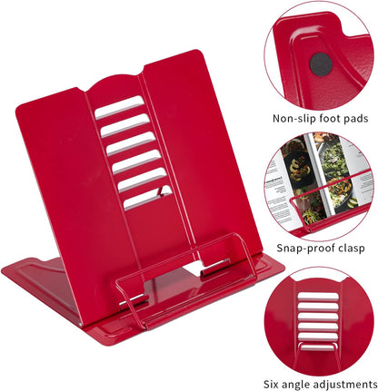 Camelmother Metal Book Holder Adjustable Book Stand for Reading