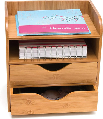 Lipper International 4-tier Mini Desk Organizer, Brown