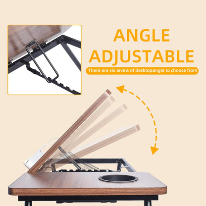 wishacc Book Stand for Reading in Bed, Laptop Stand Adjustable Book Holder Tray with Page Paper Clips Multi Angles Adjustable Cooking Bookstands for Textbook Recipe Magazine Tablet Portable