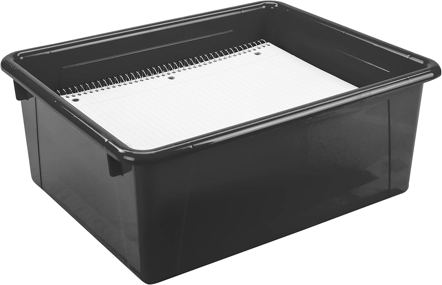 Storex Letter Size Flat Storage Tray – Organizer Bin for Classroom, Office and Home, Clear, 5-Pack (62531A05C), 10 x 13 x 3 Inches