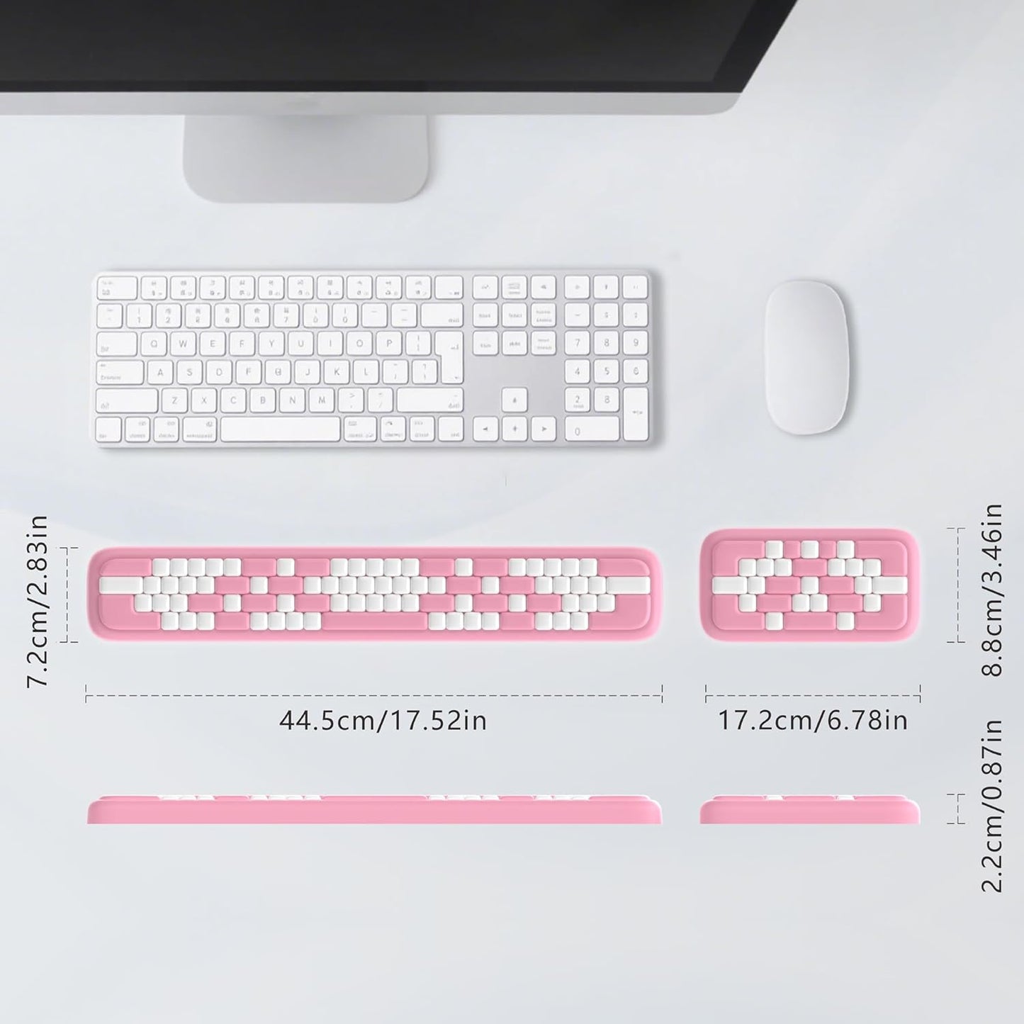 MEKASS Keyboard Wrist Rest, Ergonomic Wrist Pad, Soft Memory Foam Keyboard Hand Rest with Non-Slip Base, Easy Typing, Pain Relief, Comfort Support for Office Work Gaming Computer Accessories (Black)
