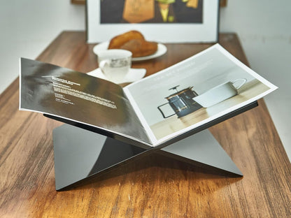 Honygebia Gold Acrylic Book Stands - Cross Frame Acrylic Book Holder, Open Bookstand for Display and Reading, Suitable for Art, Bible, Cookbook, Easel, Magazine, Textbooks 12.5" x 9.5" x 5.5"