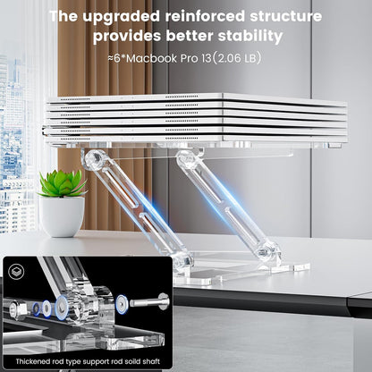 Laptop Stand for Desk - Adjustable Laptop Holder, Portable Laptop Riser with Multi-Angle Height Adjustable Computer Stand for MacBook Air/Pro and More Notebooks 10-17.3" - Grey