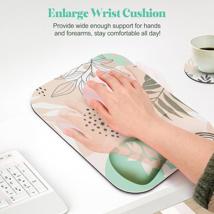 Gimars Elongate Smooth Lycra Fabric Ergonomic Mouse Pad Wrist Support, Gel Memory Foam Cushion Set Keyboard Wrist Rest Support, Pain Relieve for Computer, Laptop, Office, School, Home, Gaming, Black
